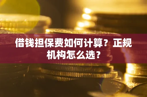 济南借钱担保费如何计算？正规机构怎么选？