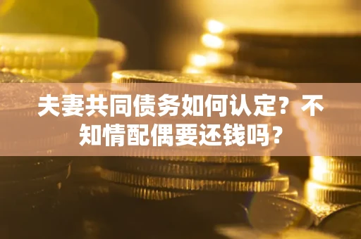 济南夫妻共同债务如何认定？不知情配偶要还钱吗？