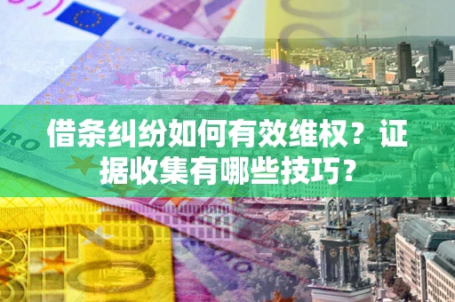 济南借条纠纷如何有效维权？证据收集有哪些技巧？