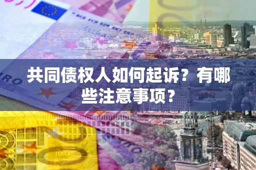 济南共同债权人如何起诉？有哪些注意事项？